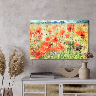 Ljuddämpande tavla - Watercolor poppies