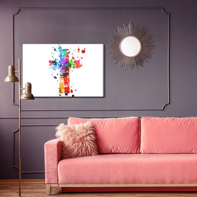 Ljuddämpande tavla - Colorful cross