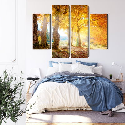 Ljuddämpande tavla - Sunny autumn forest