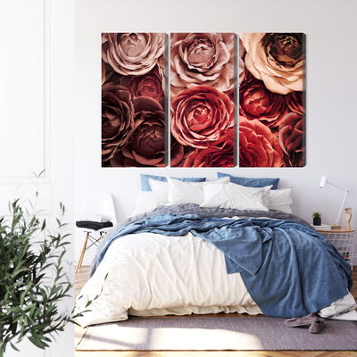 Ljuddämpande tavla - Colorful flowers close up 3d