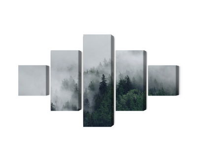 Ljuddämpande tavla - Green misty forest