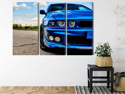 Ljuddämpande tavla - Front of a blue sports car