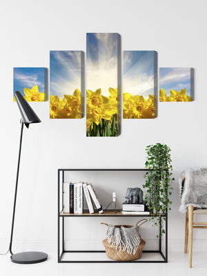 Ljuddämpande tavla - 3d daffodils field