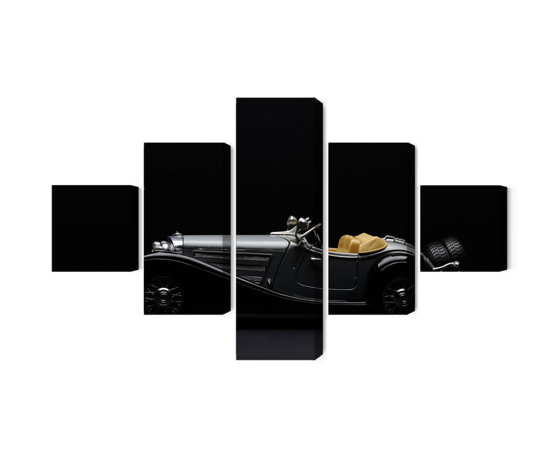 Ljuddämpande tavla - Historic car on dark tees