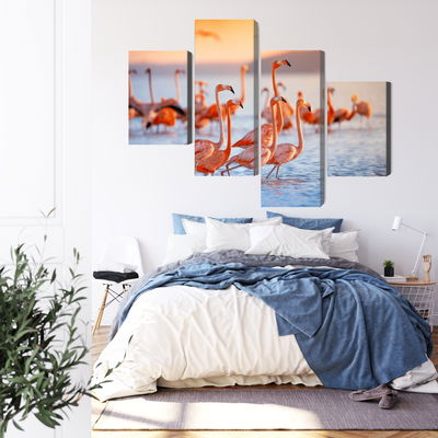 Ljuddämpande tavla - A flock of flamingos