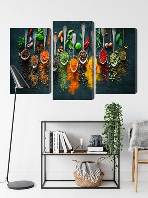 Ljuddämpande tavla - Herbs and spices on spoons