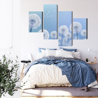 Ljuddämpande tavla - Dandelions on a blue