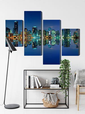 Ljuddämpande tavla - Panorama of miami by night