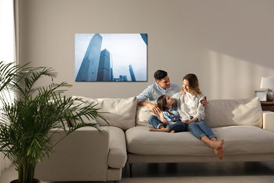 Ljuddämpande tavla - Modern skyscrapers, hong kong