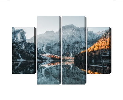 Ljuddämpande tavla - Italian lake braies 3d