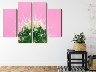 Ljuddämpande tavla - Cactus on a pink background