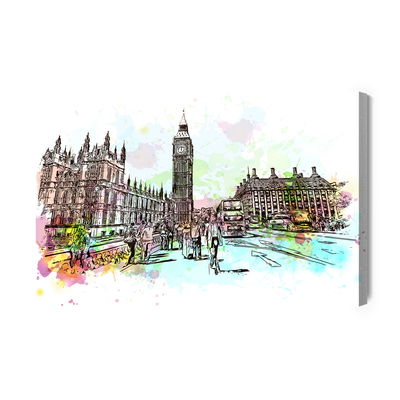 Ljuddämpande tavla - London street painted