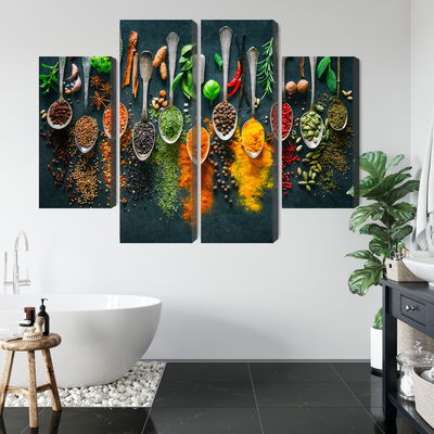 Ljuddämpande tavla - Herbs and spices on spoons