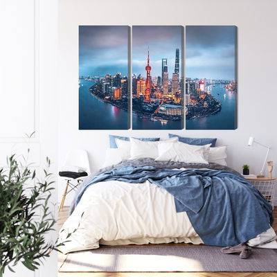 Ljuddämpande tavla - Shanghai panorama at night