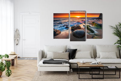 Ljuddämpande tavla - 3d beach sunset