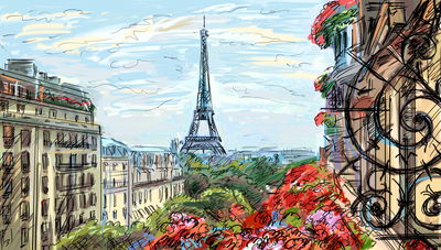 Ljuddämpande tavla - Paris as drawn
