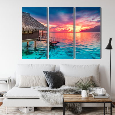 Ljuddämpande tavla - Sunset over the south pacific