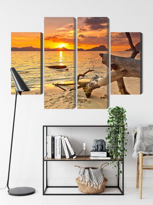 Ljuddämpande tavla - Sea landscape at sunset