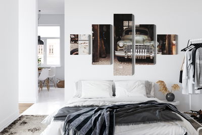 Ljuddämpande tavla - Old car in vintage style