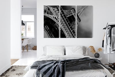 Ljuddämpande tavla - Black and white eiffel tower