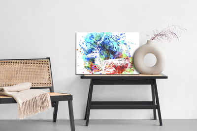 Ljuddämpande tavla - Deer in an abstract version