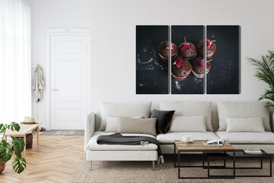 Ljuddämpande tavla - Chocolate muffins with roses