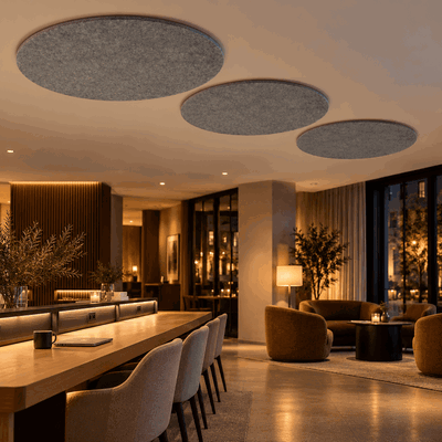 Ljudabsorbering till tak - PES circle ceiling