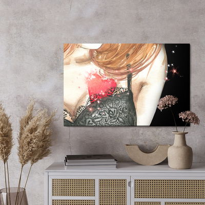 Ljuddämpande tavla - A woman with a heart painted