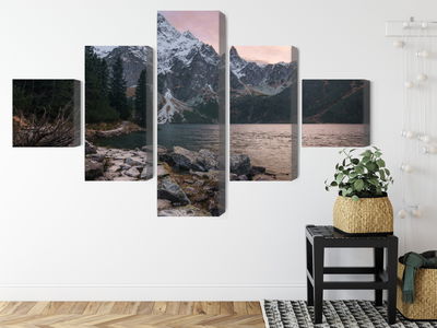 Ljuddämpande tavla - Lake and forest