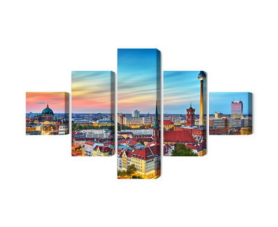 Ljuddämpande tavla - Colorful sky and berlin