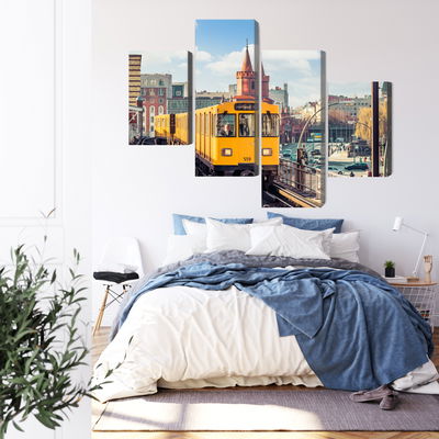 Ljuddämpande tavla - Yellow train in berlin