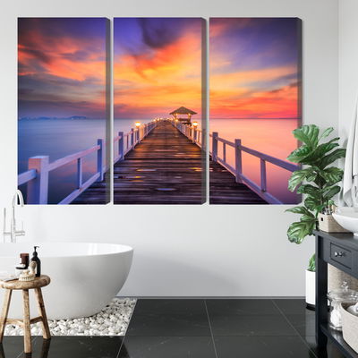 Ljuddämpande tavla - Sunset over the pier
