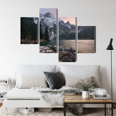 Ljuddämpande tavla - Lake and forest