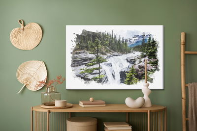 Ljuddämpande tavla - Waterfall in the moutains