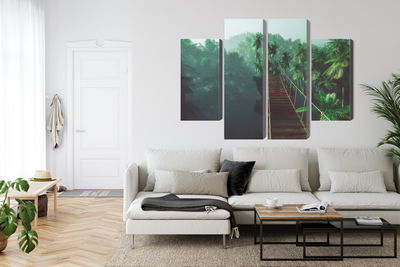 Ljuddämpande tavla - Rope bridge in the jungle 3d