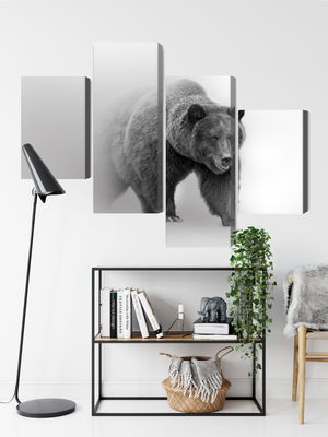 Ljuddämpande tavla - Bear in the fog 3d