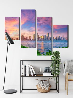 Ljuddämpande tavla - Panorama of miami during