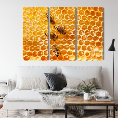 Ljuddämpande tavla - Bees on the honeycomb