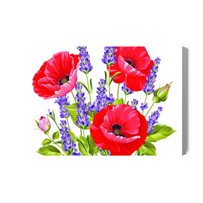 Ljuddämpande tavla - Bouquet of poppies