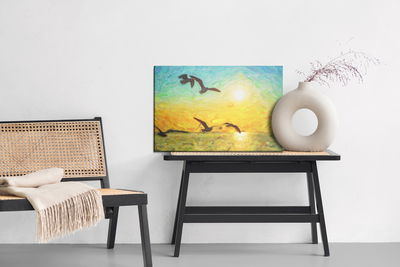 Ljuddämpande tavla - Birds on the sea