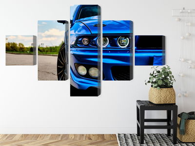 Ljuddämpande tavla - Front of a blue sports car