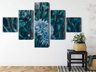 Ljuddämpande tavla - Cornflowers in the meadow 3d