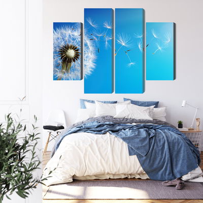 Ljuddämpande tavla - Dandelion with flying seeds