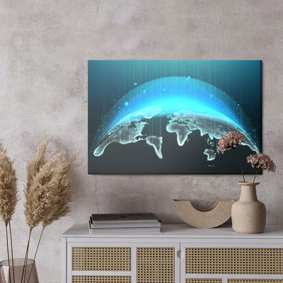 Ljuddämpande tavla - Modernist 3d world map