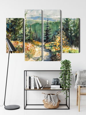 Ljuddämpande tavla - Forest landscape painted