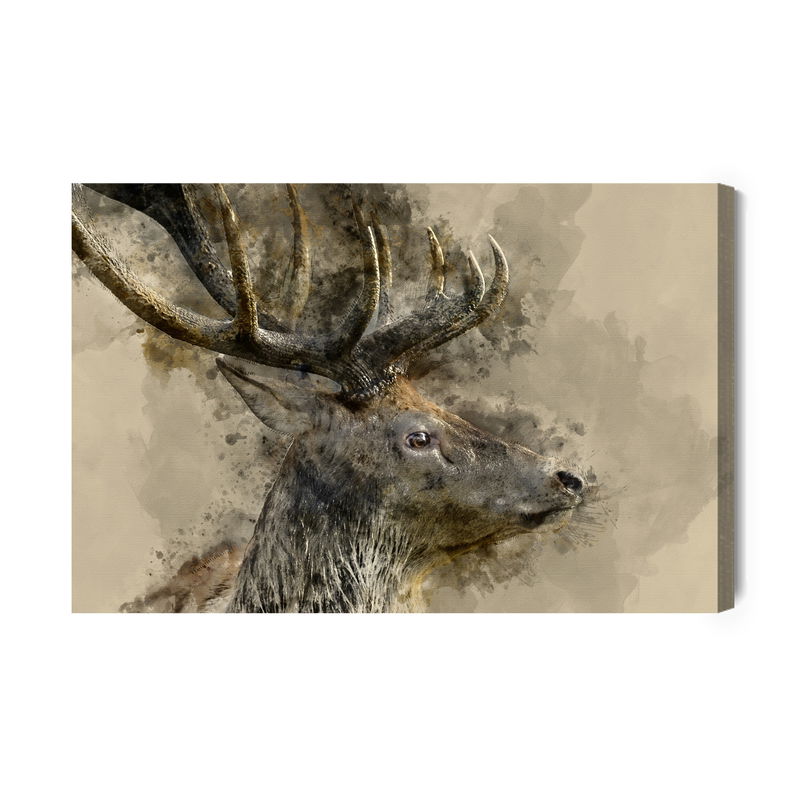 Ljuddämpande tavla - Deer with large antlers