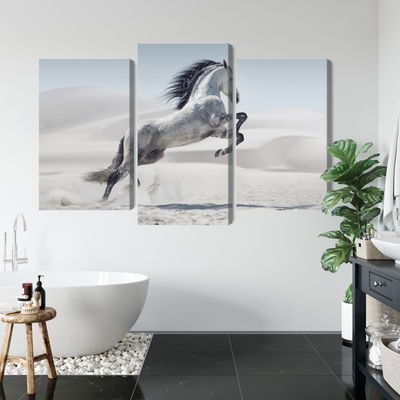 Ljuddämpande tavla - Horse in the desert 3d