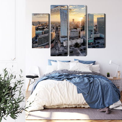 Ljuddämpande tavla - Warsaw skyscrapers at sunset