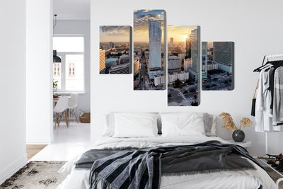 Ljuddämpande tavla - Warsaw skyscrapers at sunset