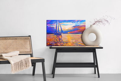 Ljuddämpande tavla - Colorful sunset by the sea